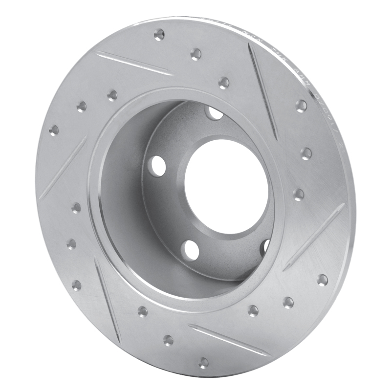 Audi A6 Brake Rotor (1) - Rear Left - R1 Concepts - Drilled & Slotted - Silver - `92-`05
